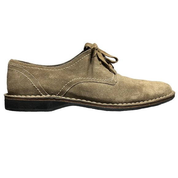 John Varvatos Brown Suede Leather Plain Toe Derby Blucher Shoes Mens Size 12 M - Picture 3 of 13